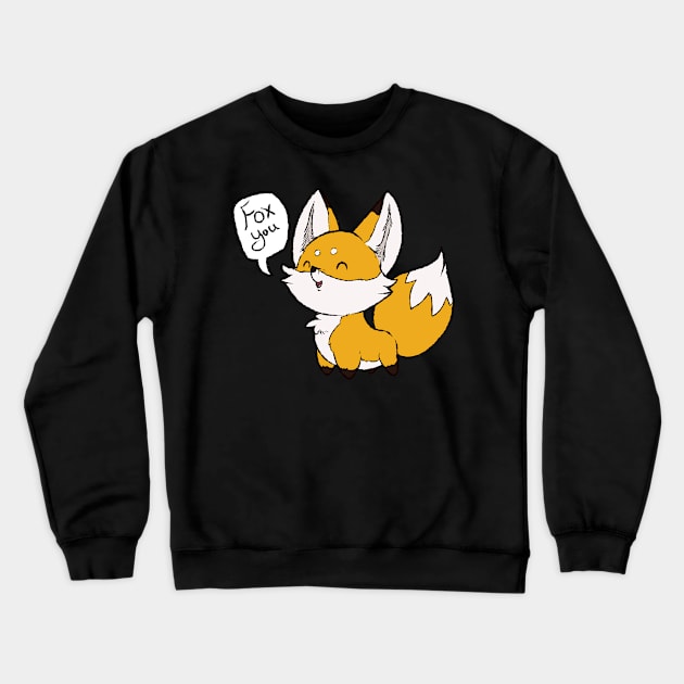 Fox You (Orange) Crewneck Sweatshirt by Kuroryushin